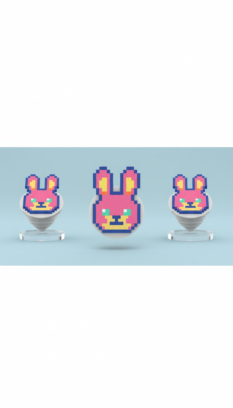 Pixel Bunny silicone popsocket