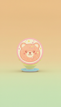 Peach Fizz Bear Silicone Popsocket