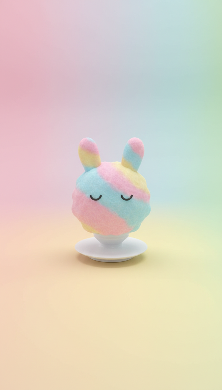 Cotton Candy Bunny Resin Popsocket
