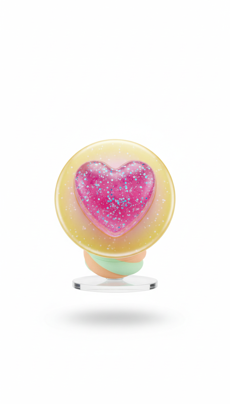 Sparkle Heart Gummy glitter popsocket