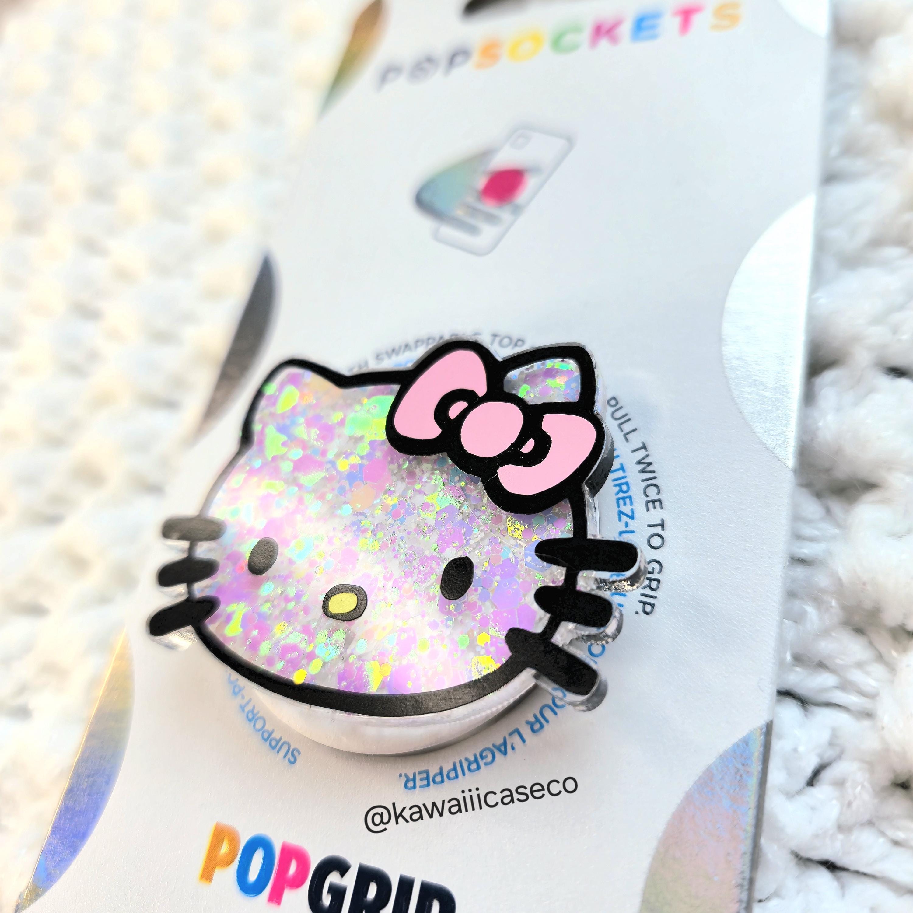 Glitter Hello Kitty Phone Grip Stand Kawaii