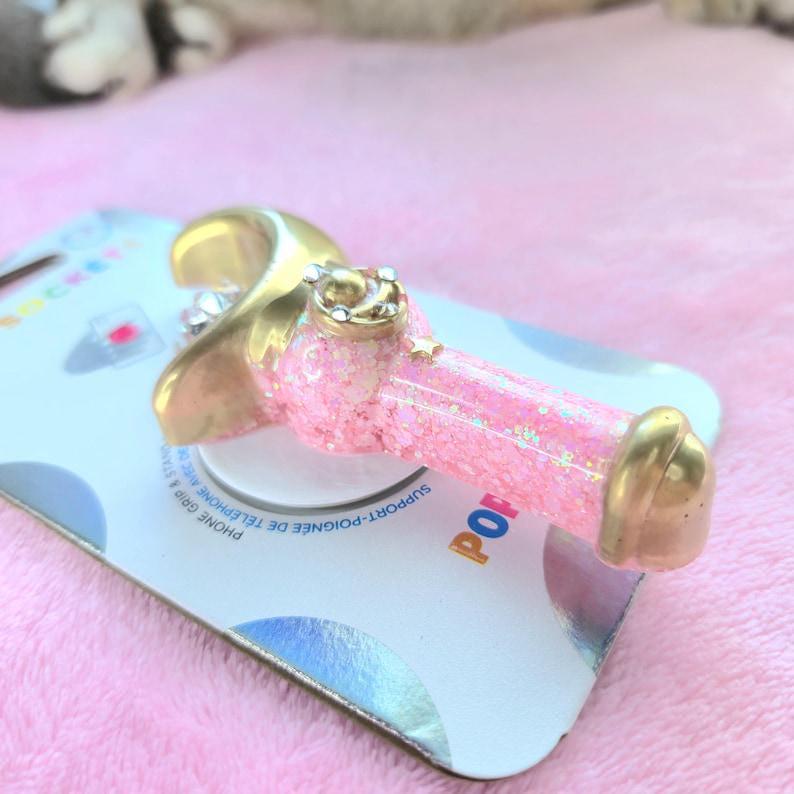 Crescent Moon Wand Phone Grip Stand