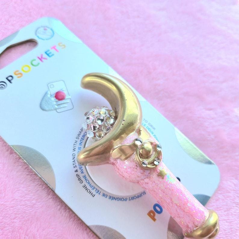 Crescent Moon Wand Phone Grip Stand