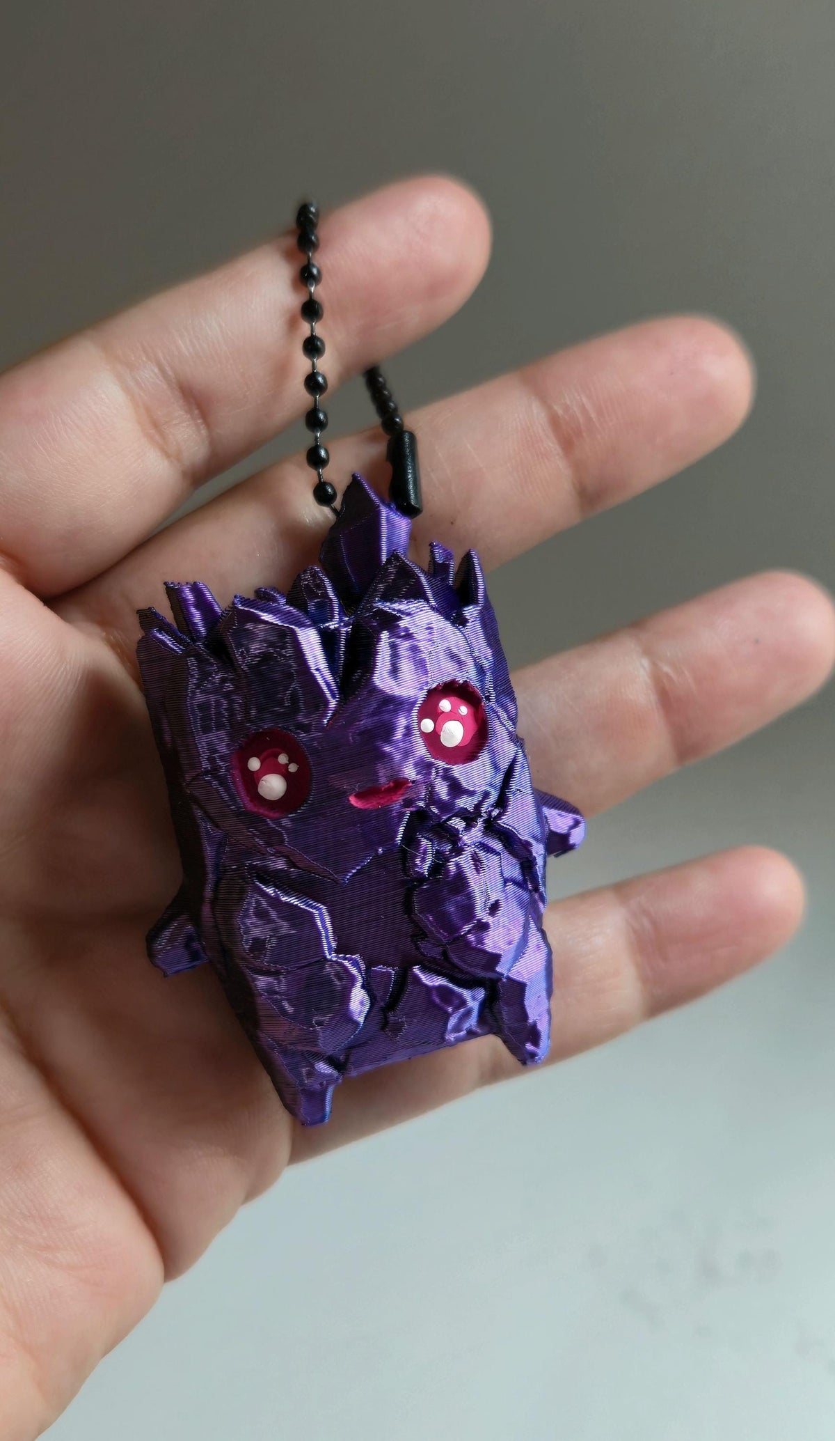 Galaxy Zero Point Sprite Keychain – Color-Shifting 3D Printed Bag Charm (Hand-Painted Eyes)