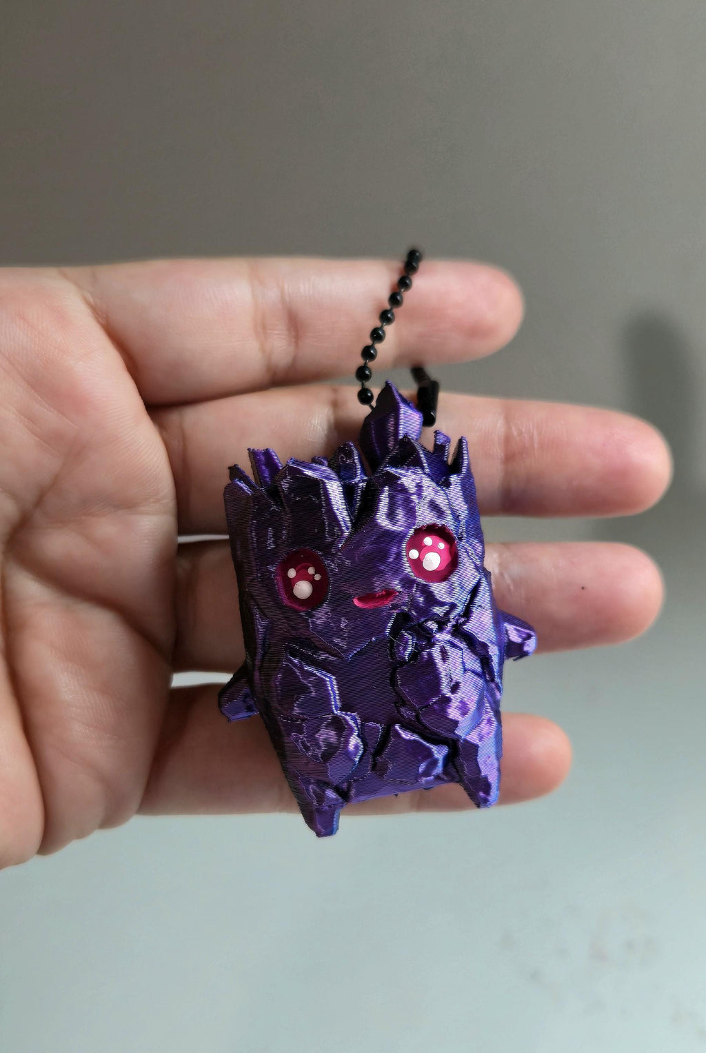 Galaxy Zero Point Sprite Keychain – Color-Shifting 3D Printed Bag Charm (Hand-Painted Eyes)