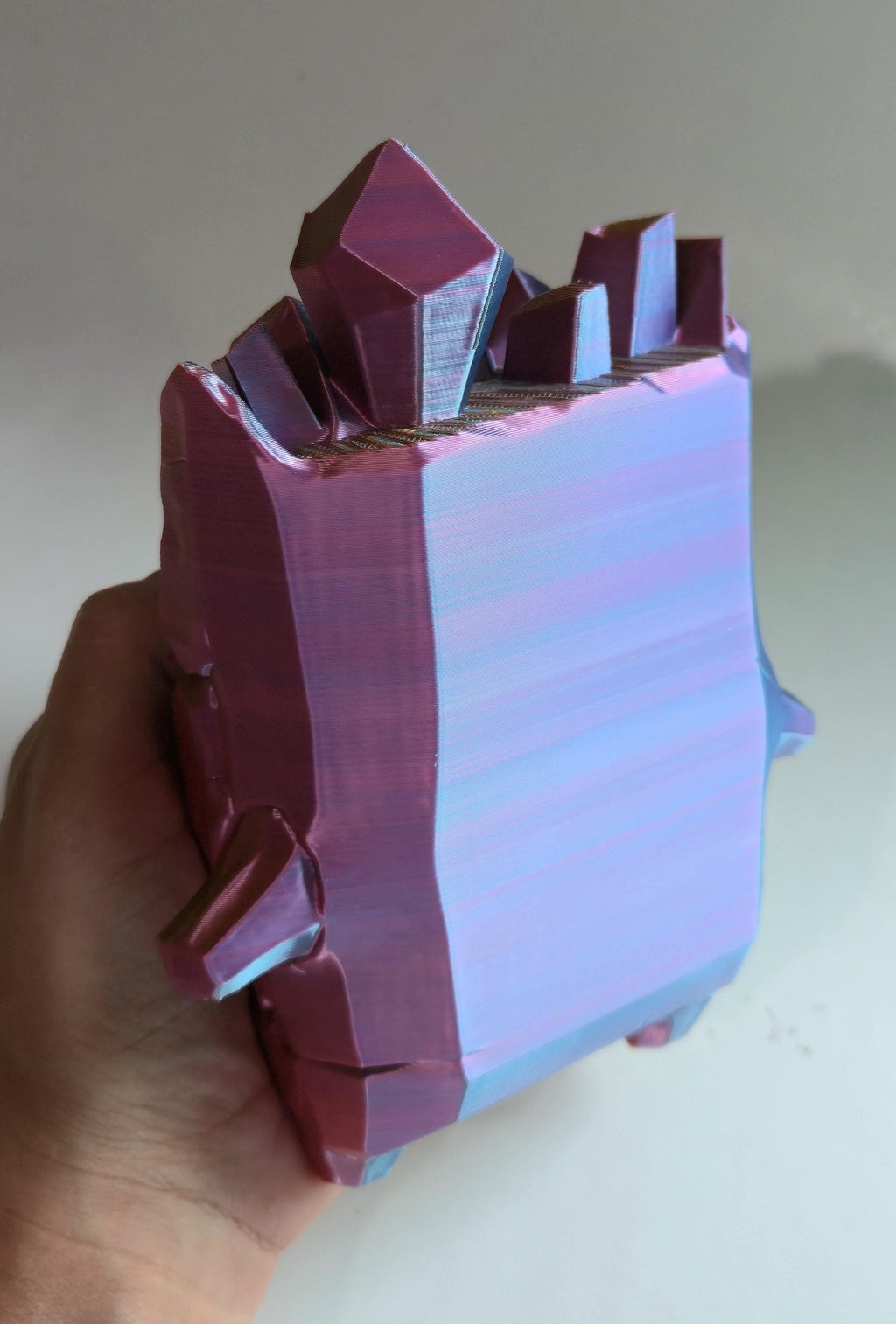 Large Holographic Zero Point Sprite – Color Shifting 3D Printed Sprite – Hand Painted Eyes – Kawaii Gamer Desk Decor – Collectible Figure