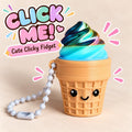 Ice Cream Clicky Fidget Keychain – Cute 3D Printed Sensory Toy – Kawaii Ice Cream Cone Clicker – Backpack Charm – Fidget Gift