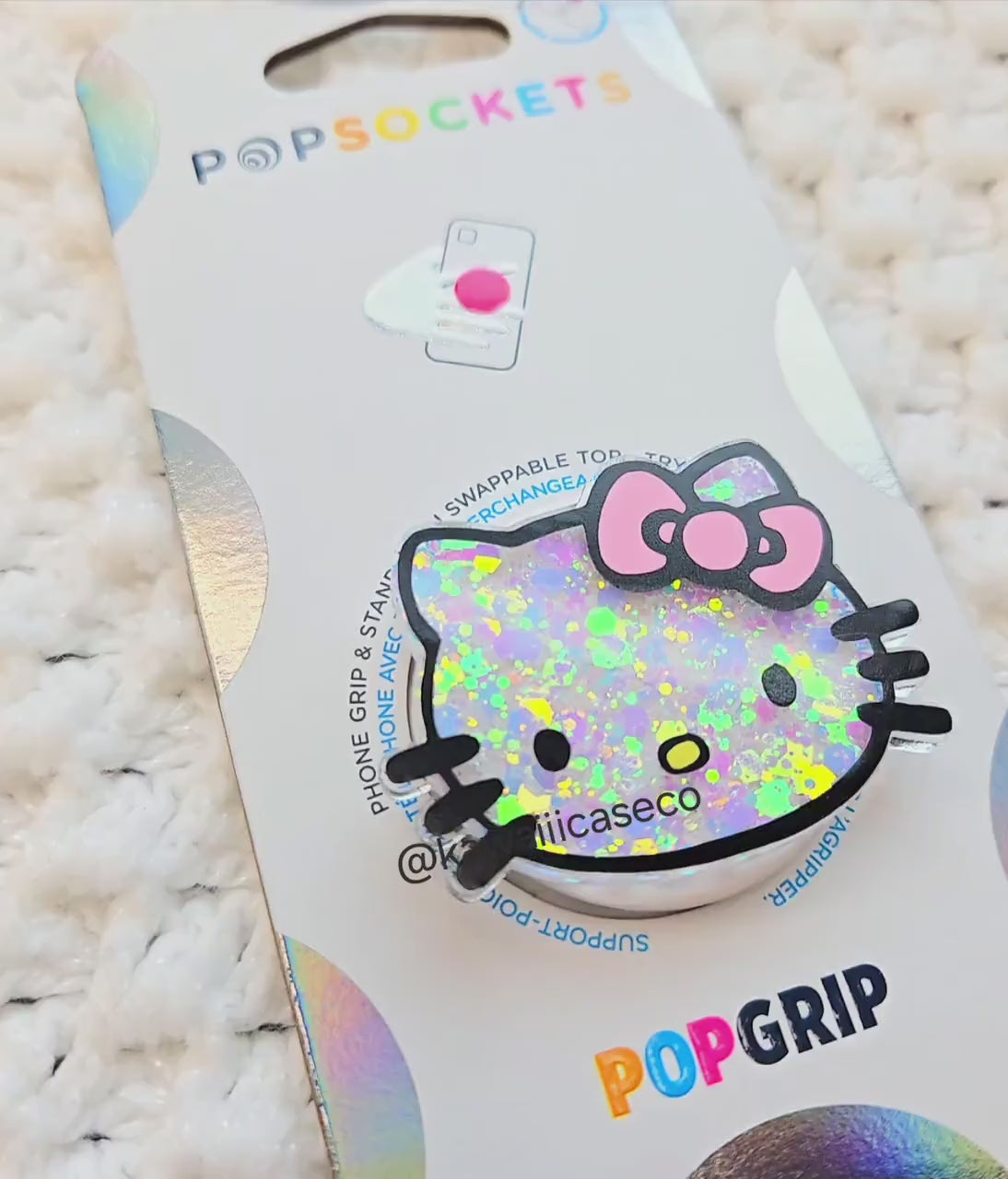 Glitter Hello Kitty Phone Grip Stand Kawaii